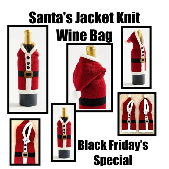 Pottery Barn Other - Pottery Barn Santa's Jacket Knit Wine Bag